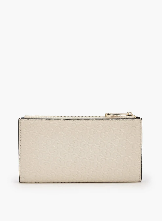 Celeste Monogram Embossed Wallet With Button Closure